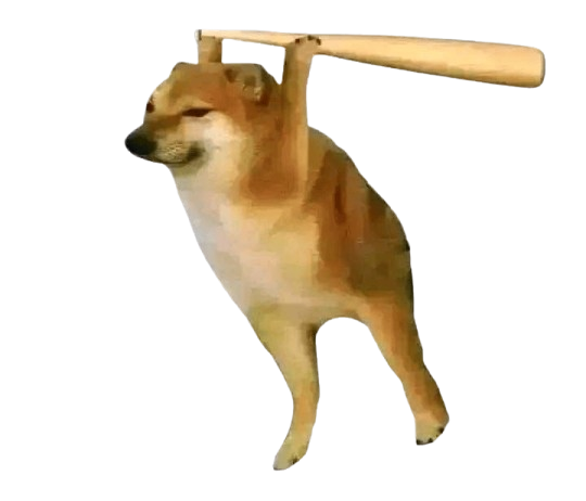 Cheems with a baseball bat