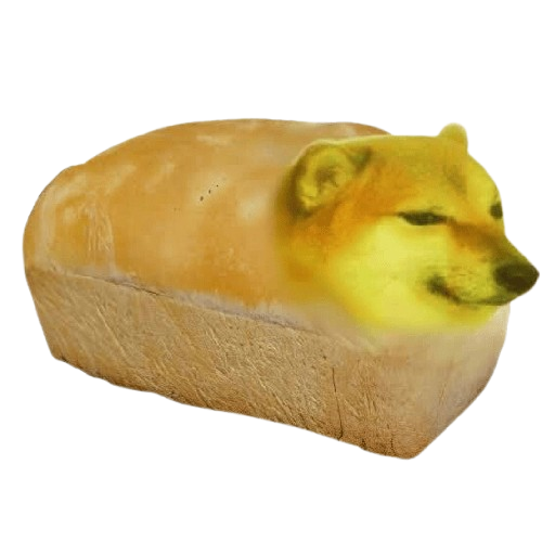 Cheems as a loaf of bread