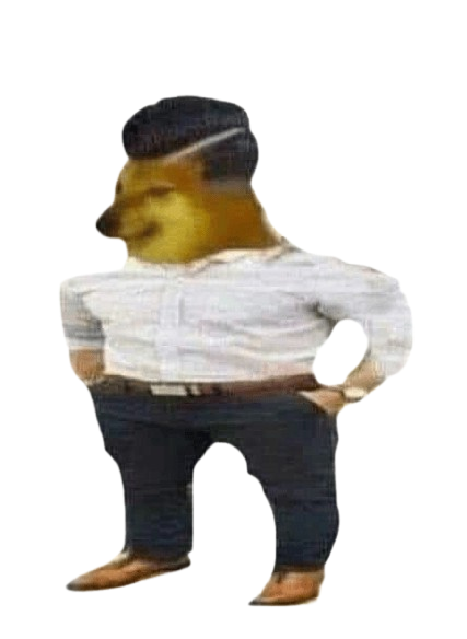 Cheems with a muscular body