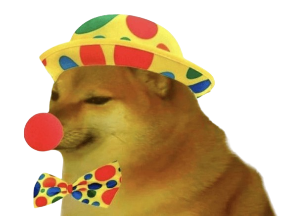 Cheems as a clown