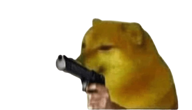 Cheems with a gun