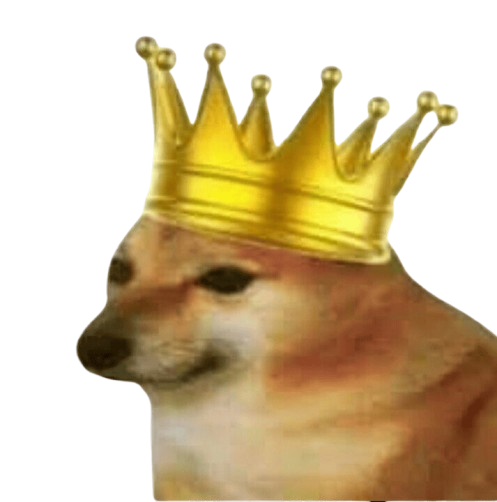 Cheems with a crown